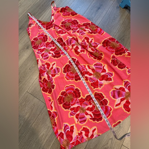 LOFT Textured Floral Linen Blend Strappy Maxi Dress - Picture 4 of 11